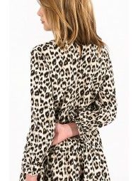 Flared dress with panther print