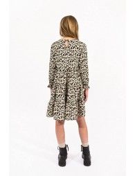 Flared dress with panther print