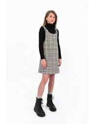 Plaid overalls dress