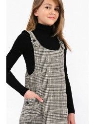 Plaid overalls dress