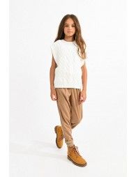 Sleeveless cable sweater