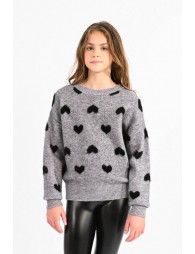 Casual jumper with heart pattern