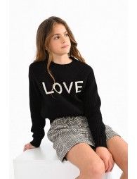 Knit sweater, love message
