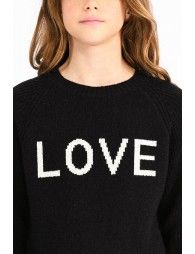 Knit sweater, love message