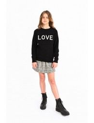 Knit sweater, love message