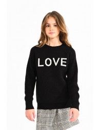 Knit sweater, love message