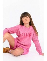Knit sweater, love message