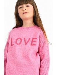 Knit sweater, love message