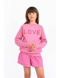 Knit sweater, love message