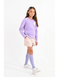V-neck sweater, heart pattern