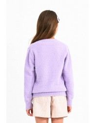 V-neck sweater, heart pattern
