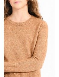 Knitted sweater with iridescent mesh