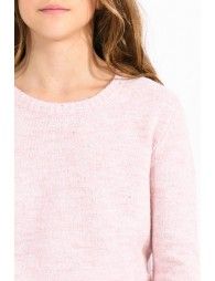 Knitted sweater with iridescent mesh
