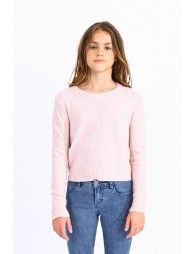 Knitted sweater with iridescent mesh