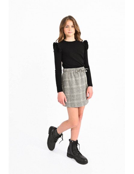 Flannel skirt overalls top