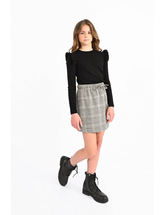 Mini skirt with checks