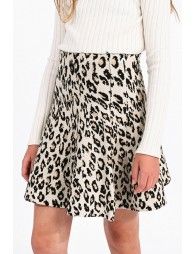 Skater skirt with leopard print