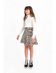 Skater skirt with leopard print