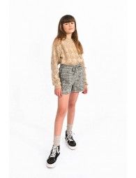 High waist plaid shorts