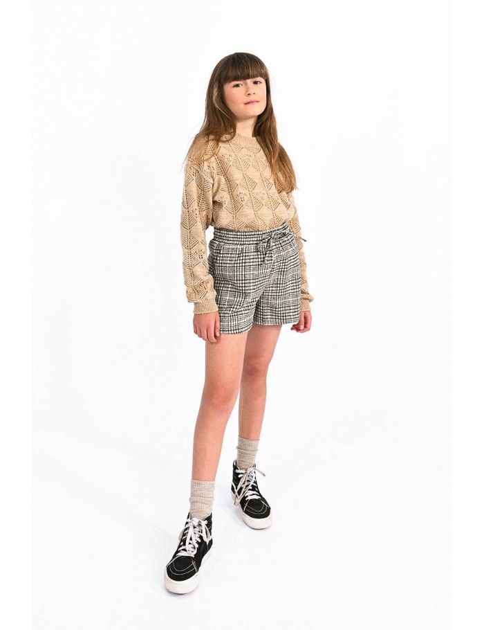 High waist plaid shorts