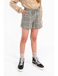 High waist plaid shorts