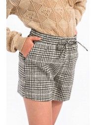 High waist plaid shorts
