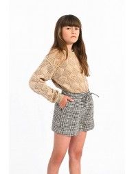High waist plaid shorts