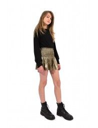 Lamé shorts with smocked waistband