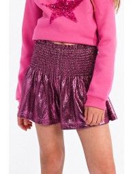 Lamé shorts with smocked waistband