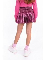 Lamé shorts with smocked waistband