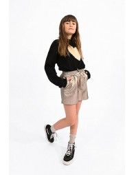 Vegan leather highwaist shorts
