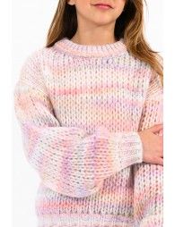 Round neck sweater in chunchy knit