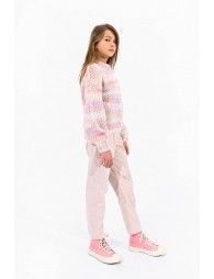 Round neck sweater in chunchy knit