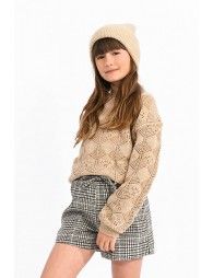 Openwork sweater with sleeves
