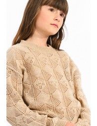 Openwork sweater with sleeves