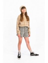 Openwork sweater with sleeves