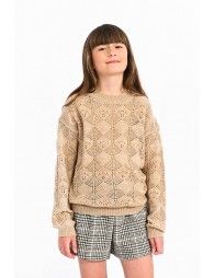 Openwork sweater with sleeves