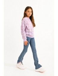 Openwork sweater with sleeves
