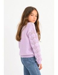 Openwork sweater with sleeves
