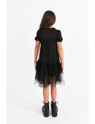 Dress with tulle and gathers