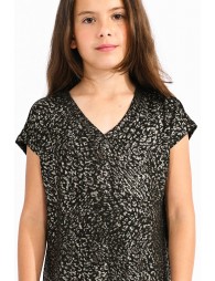 V-neck Tee with iridescent print