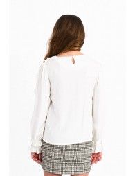 Front flounce bib shirt
