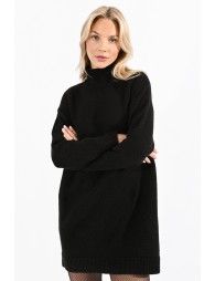Stand collar jumper dress