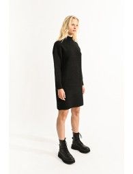 Stand collar jumper dress