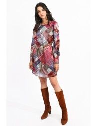 Graphic belted dress