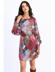 Graphic belted dress
