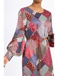 Graphic belted dress