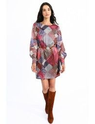 Graphic belted dress