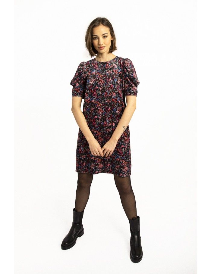 Mini floral print velvet