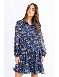 Floral print shirt dress